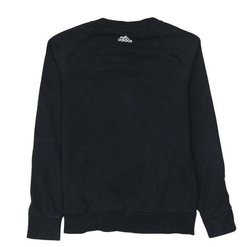 Adidas Womens Black Small Crew Neck Pullover Sweatshirt