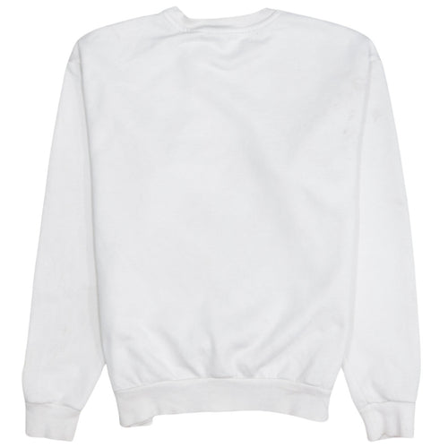 Puma Women's White Small Logo Crew Neck Pullover Sweatshirt
