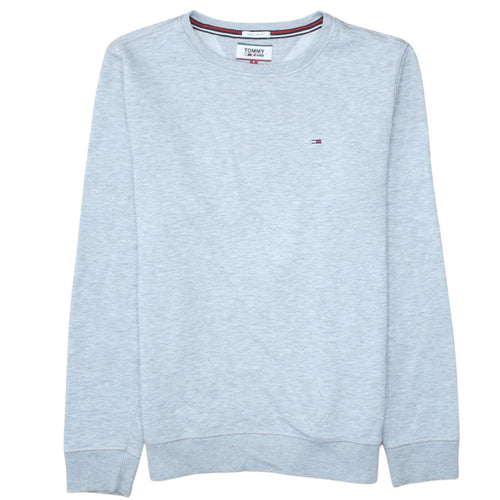 Tommy Jeans Men's Grey Regular Fit Crew Neck Sweatshirt Size S