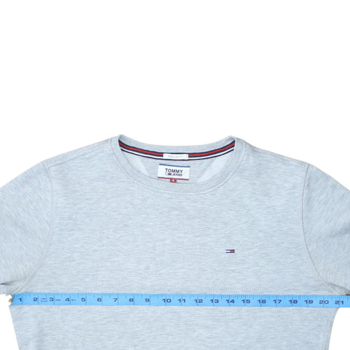 Tommy Jeans Men's Grey Regular Fit Crew Neck Sweatshirt Size S
