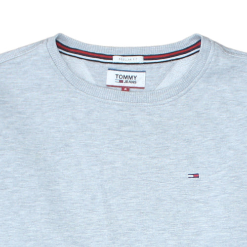 Tommy Jeans Men's Grey Regular Fit Crew Neck Sweatshirt Size S