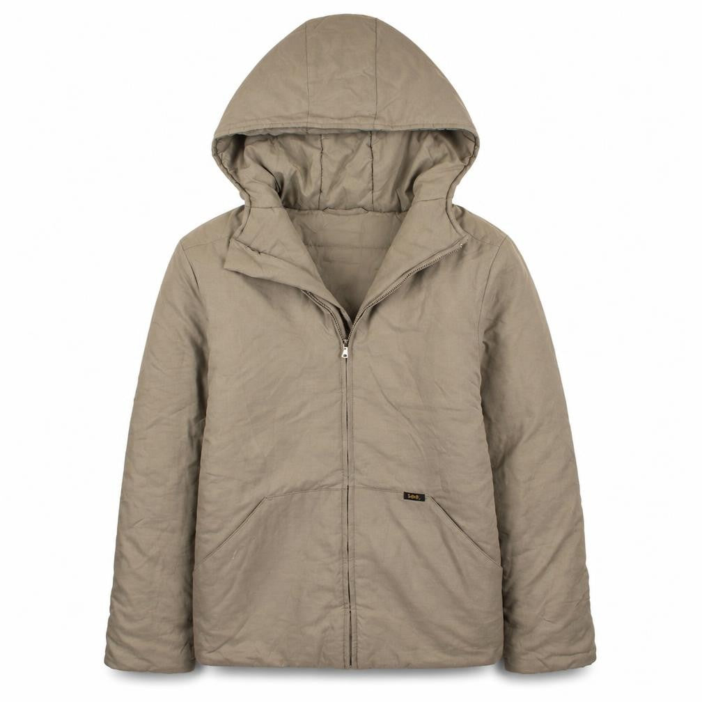 Lee Men's Beige Hooded Padded Jacket Size M Cotton Blend Casual