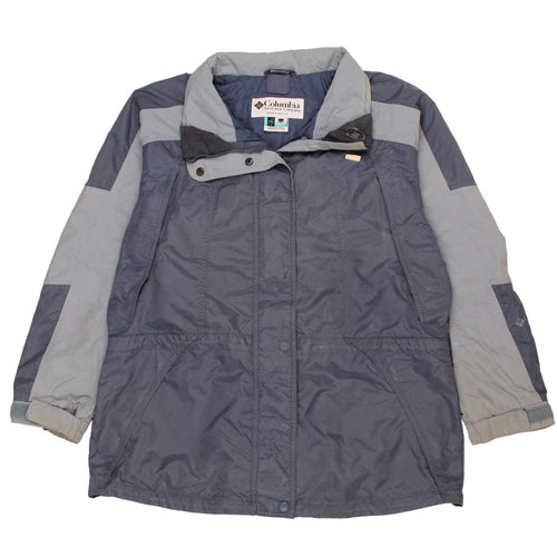 Columbia Women's Blue Long Parka Jacket L Waterproof Outdoor