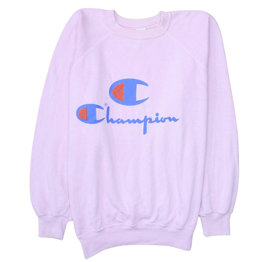 Champion Women's Pink Pullover Sweatshirt L Cotton Blend Crew Neck