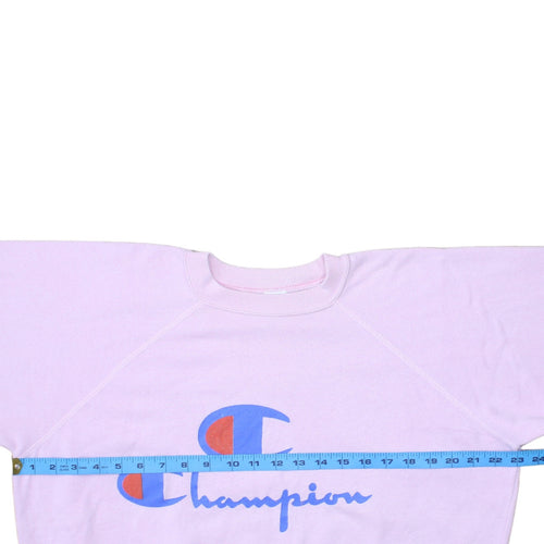 Champion Women's Pink Pullover Sweatshirt L Cotton Blend Crew Neck