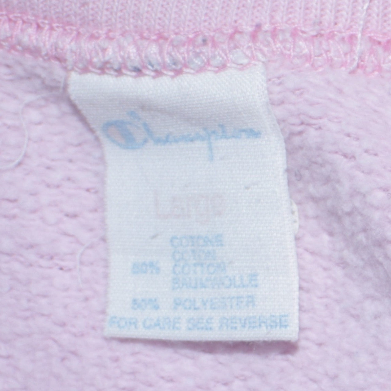 Champion Women's Pink Pullover Sweatshirt L Cotton Blend Crew Neck