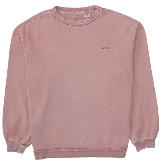 Levi's Women Pink Crew Neck Pullover Sweatshirt XS Cotton Blend