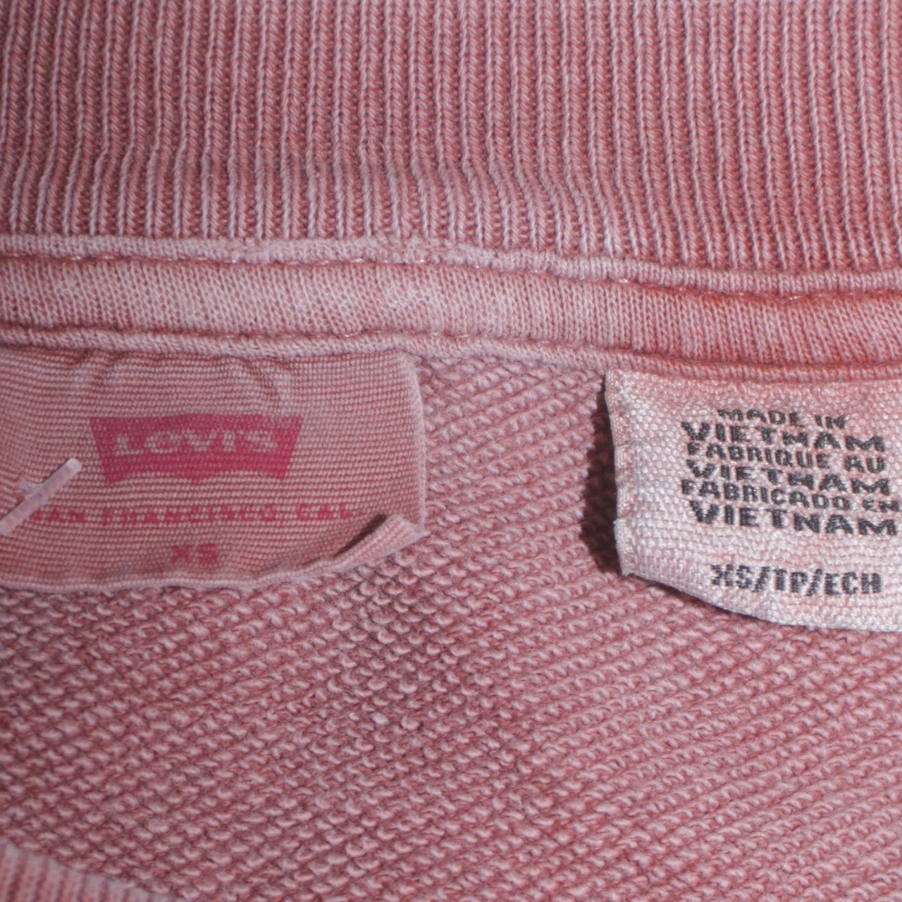 Levi's Women Pink Crew Neck Pullover Sweatshirt XS Cotton Blend