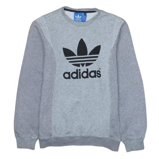 Adidas Women's Grey Crew Neck Sweatshirt Size S Logo Pullover