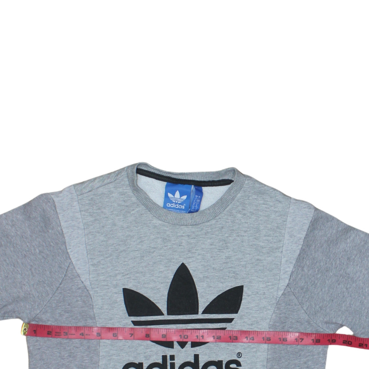 Adidas Women's Grey Crew Neck Sweatshirt Size S Logo Pullover