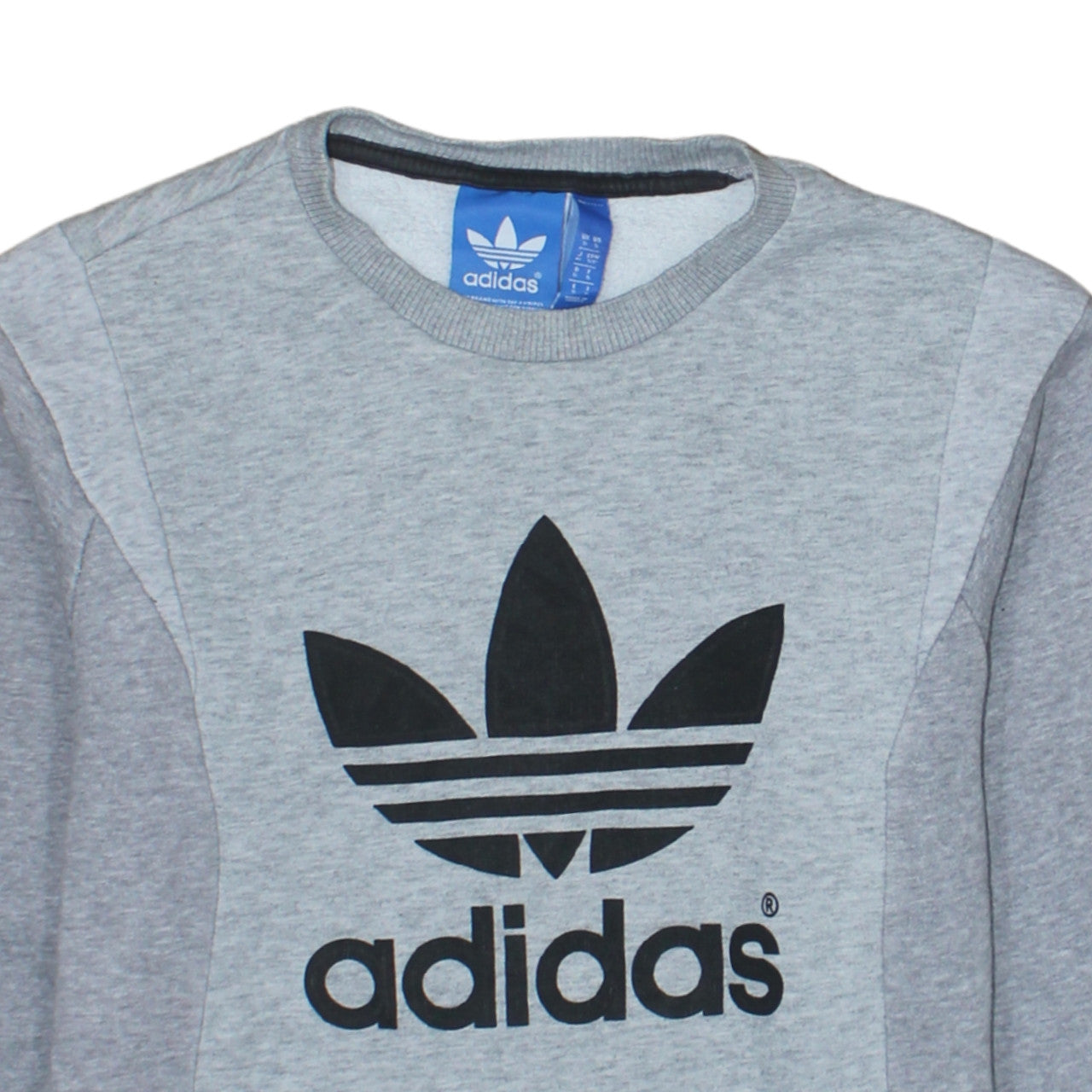 Adidas Women's Grey Crew Neck Sweatshirt Size S Logo Pullover