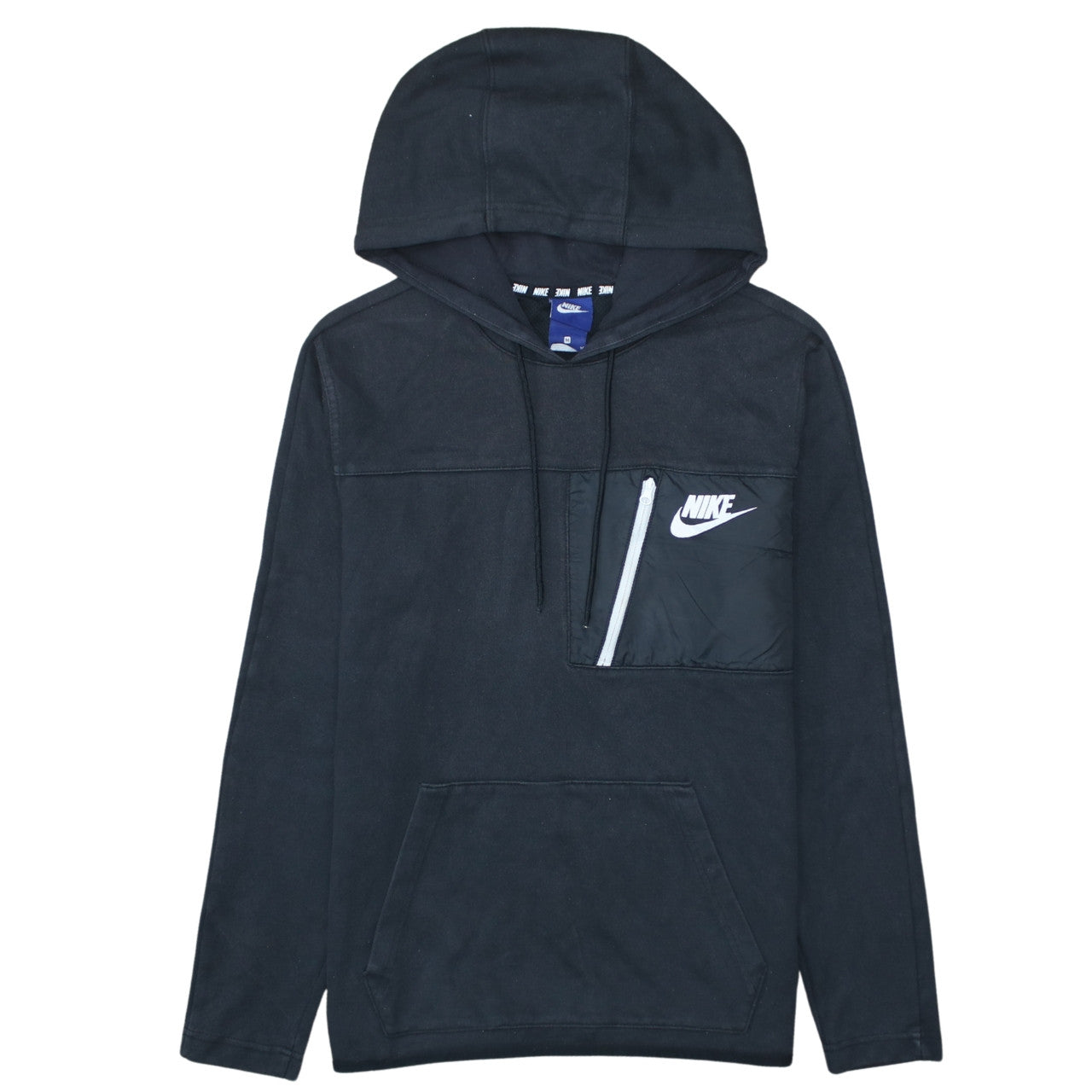 Nike Men's Black Pullover Hoodie Medium Logo Pocket Sportswear