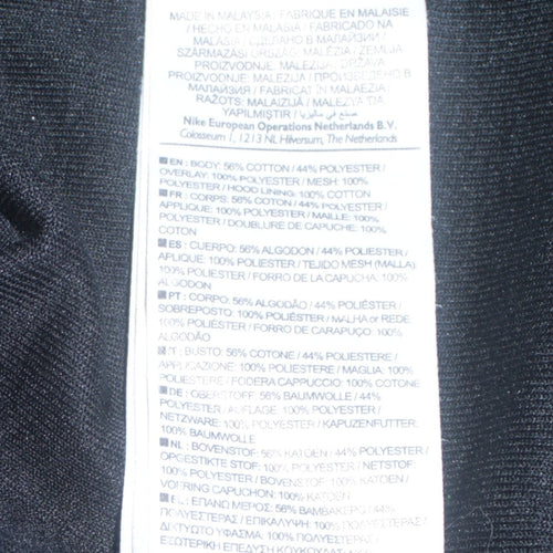 Nike Men's Black Pullover Hoodie Medium Logo Pocket Sportswear