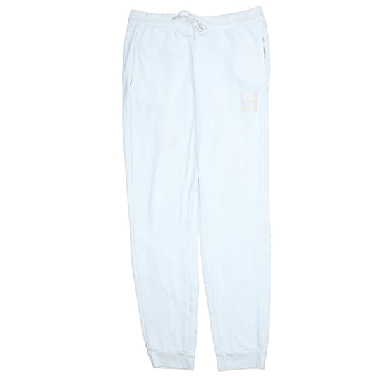 adidas Men’s White Sweatpants L Regular Fit Tapered Fleece Joggers