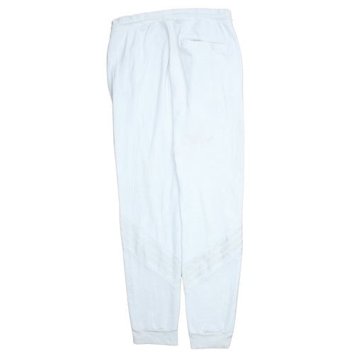 adidas Men’s White Sweatpants L Regular Fit Tapered Fleece Joggers