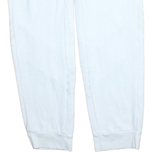 adidas Men’s White Sweatpants L Regular Fit Tapered Fleece Joggers