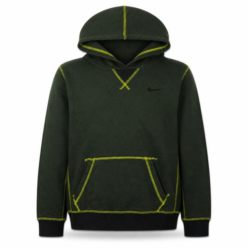 Nike Boys Green Pullover Hoodie L 12-13 Years Contrast Stitch Sweatshirt