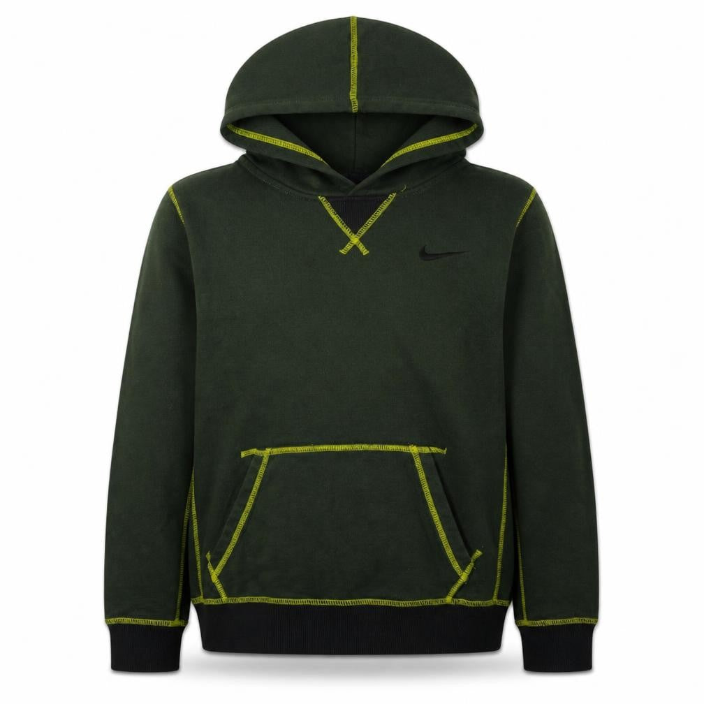 Nike Boys Green Pullover Hoodie L 12-13 Years Contrast Stitch Sweatshirt