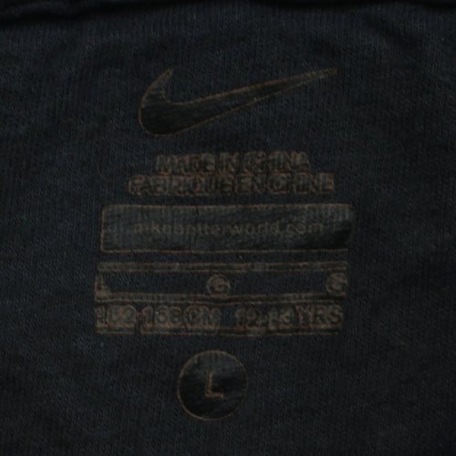 Nike Boys Green Pullover Hoodie L 12-13 Years Contrast Stitch Sweatshirt