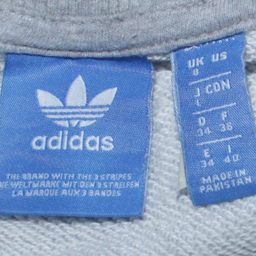 Adidas Women's Grey & Blue Crew Neck Sweatshirt Size 8 Classic Logo