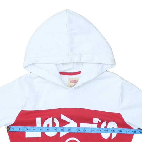 Levi's Boys White Red Blue Hoodie Size 14 Years Cotton Blend Pullover