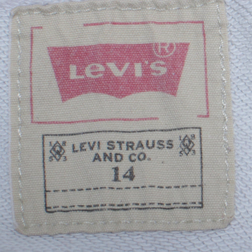 Levi's Boys White Red Blue Hoodie Size 14 Years Cotton Blend Pullover