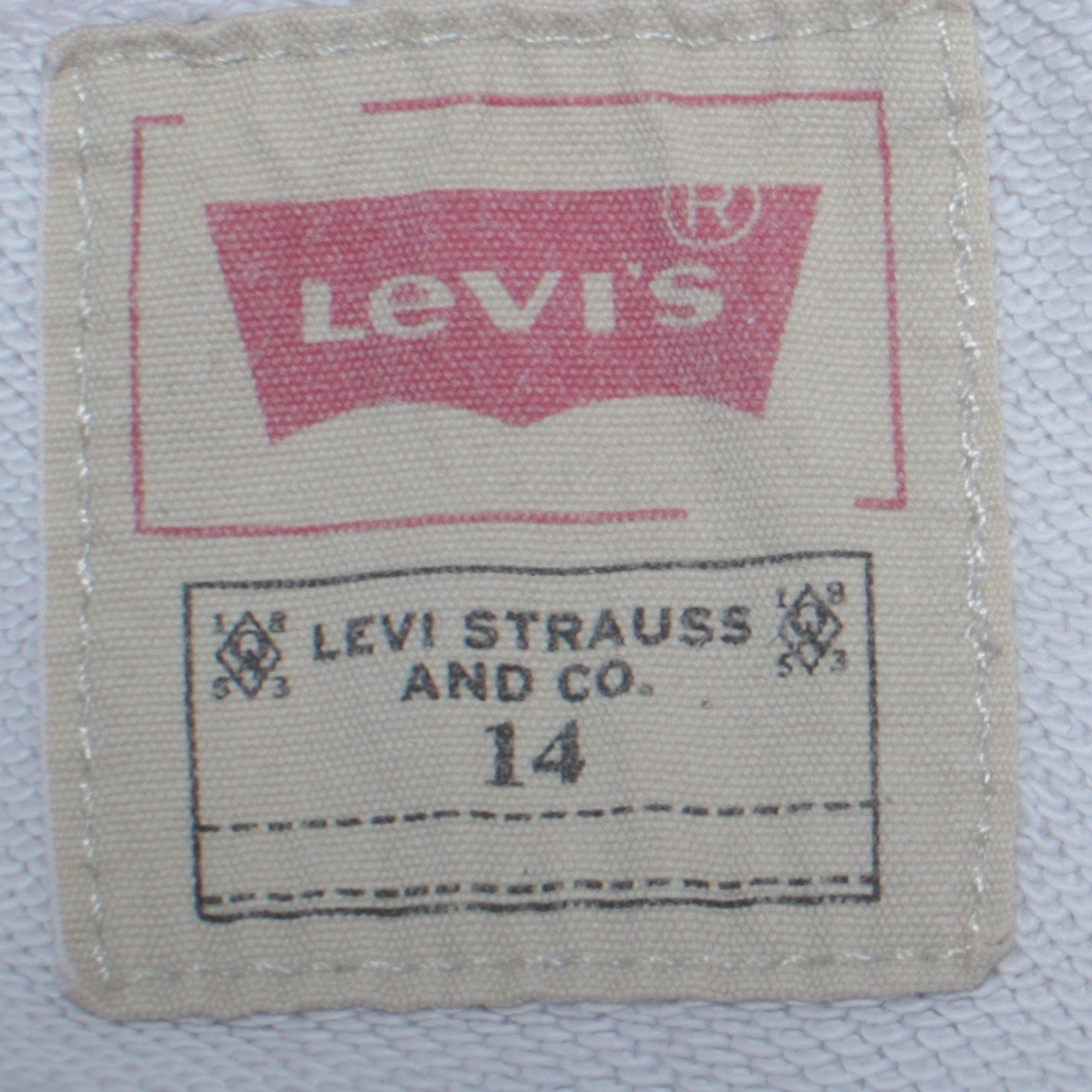 Levi's Boys White Red Blue Hoodie Size 14 Years Cotton Blend Pullover