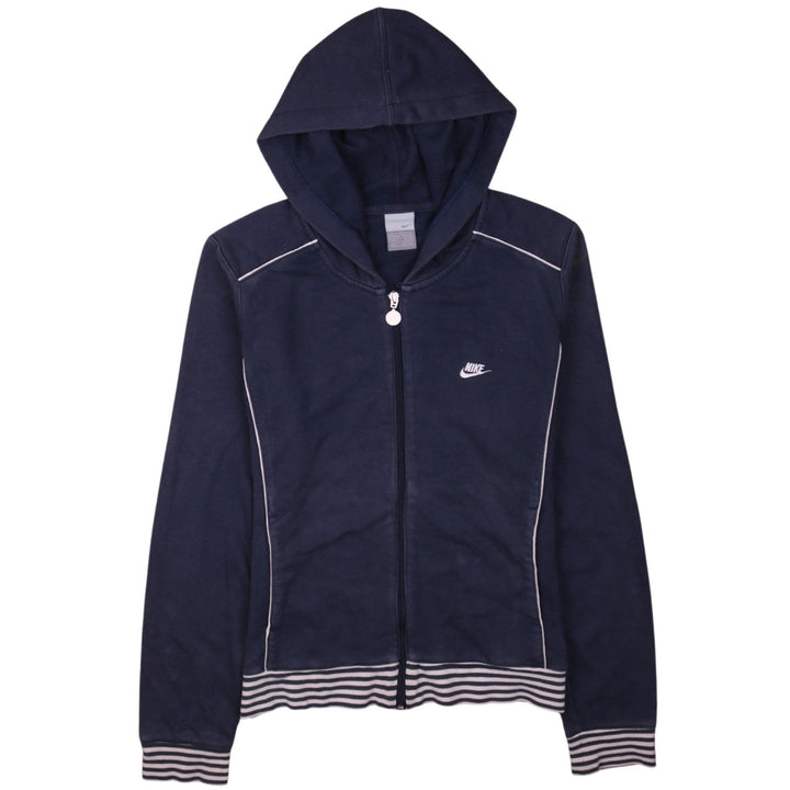 Nike Womens Navy Blue Full Zip Hoodie L 14/16 Hooded Sweatshirt