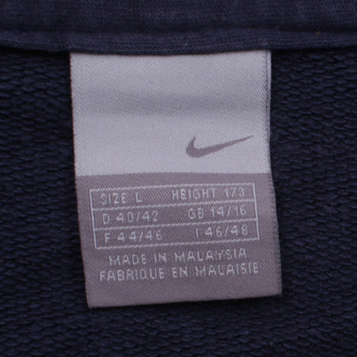 Nike Womens Navy Blue Full Zip Hoodie L 14/16 Hooded Sweatshirt