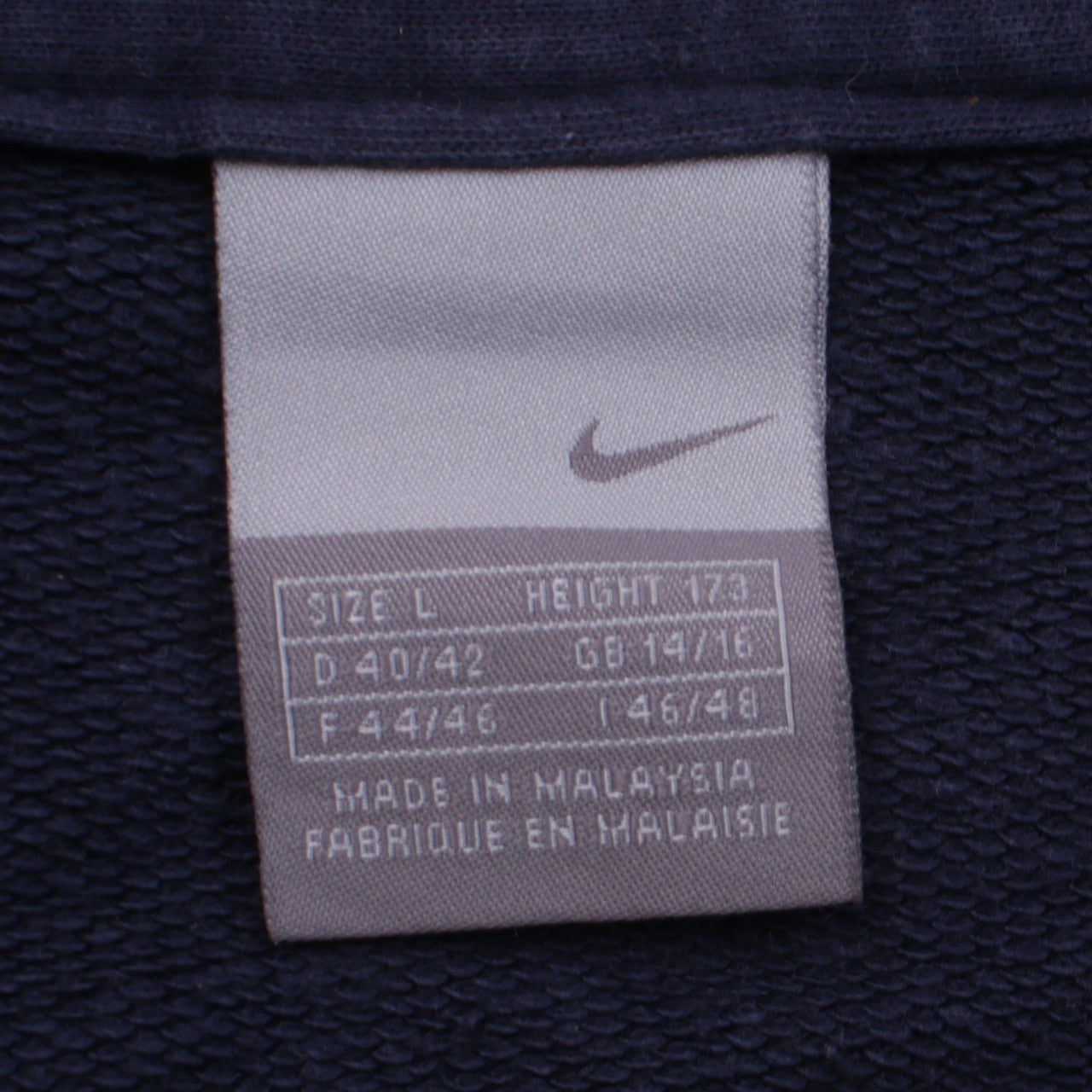 Nike Womens Navy Blue Full Zip Hoodie L 14/16 Hooded Sweatshirt