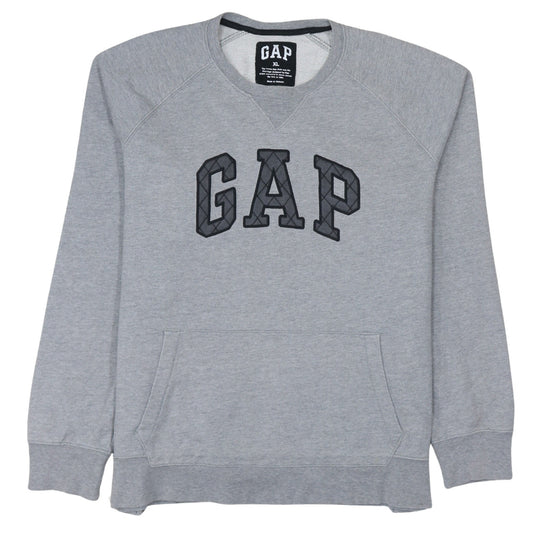 GAP Men's Grey XL Pullover Sweatshirt with Quilted Logo