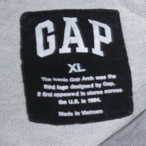 GAP Men's Grey XL Pullover Sweatshirt with Quilted Logo