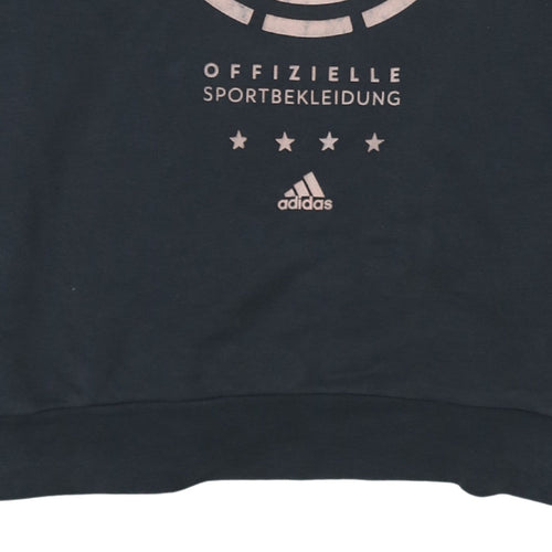 Adidas Mens Black DFB Logo Pullover Sweatshirt Size L
