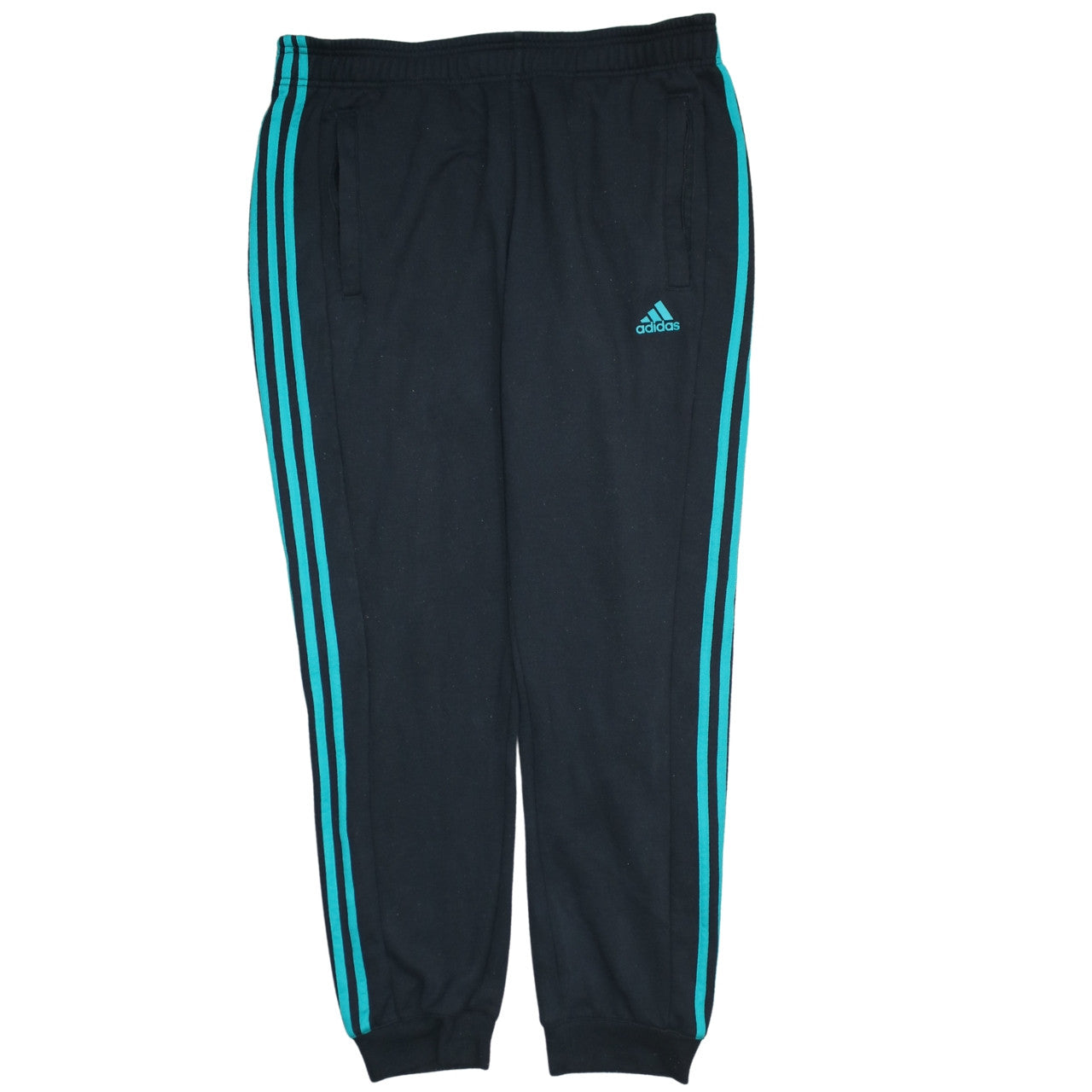 Adidas Men's Black Jogger Trousers L Sports Stripe Tapered Fit