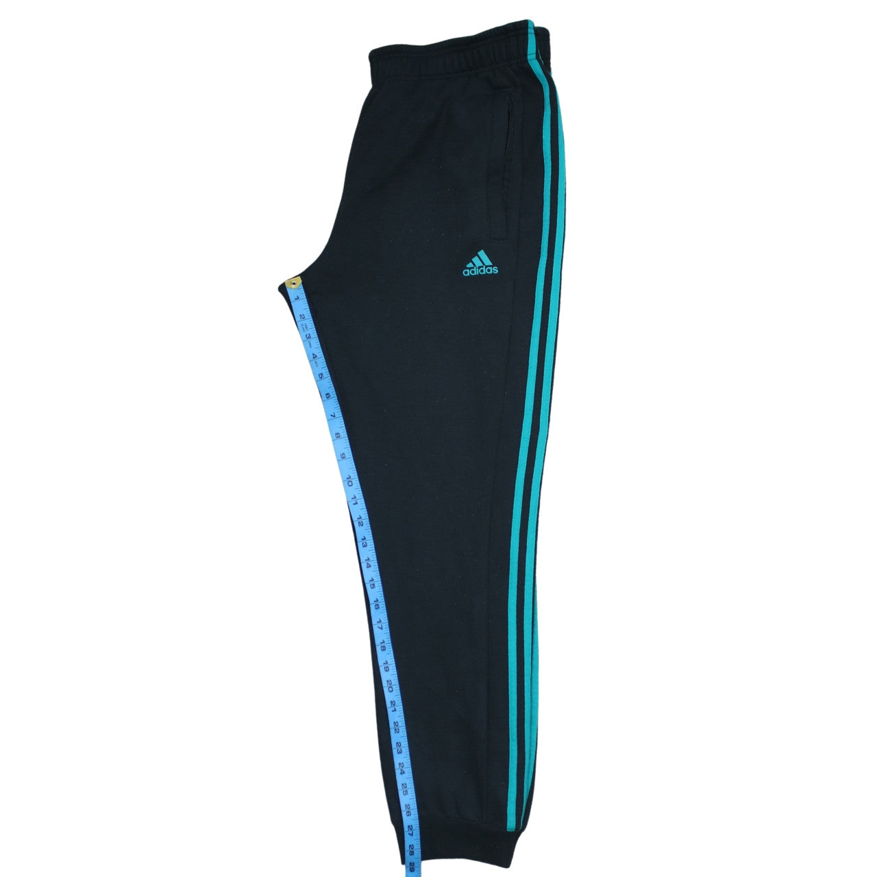 Adidas Men's Black Jogger Trousers L Sports Stripe Tapered Fit