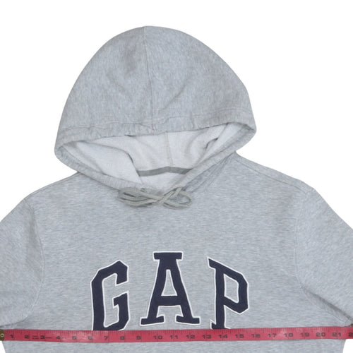 GAP Womens Grey Pullover Hoodie Small Cotton Blend Logo Sweatshirt