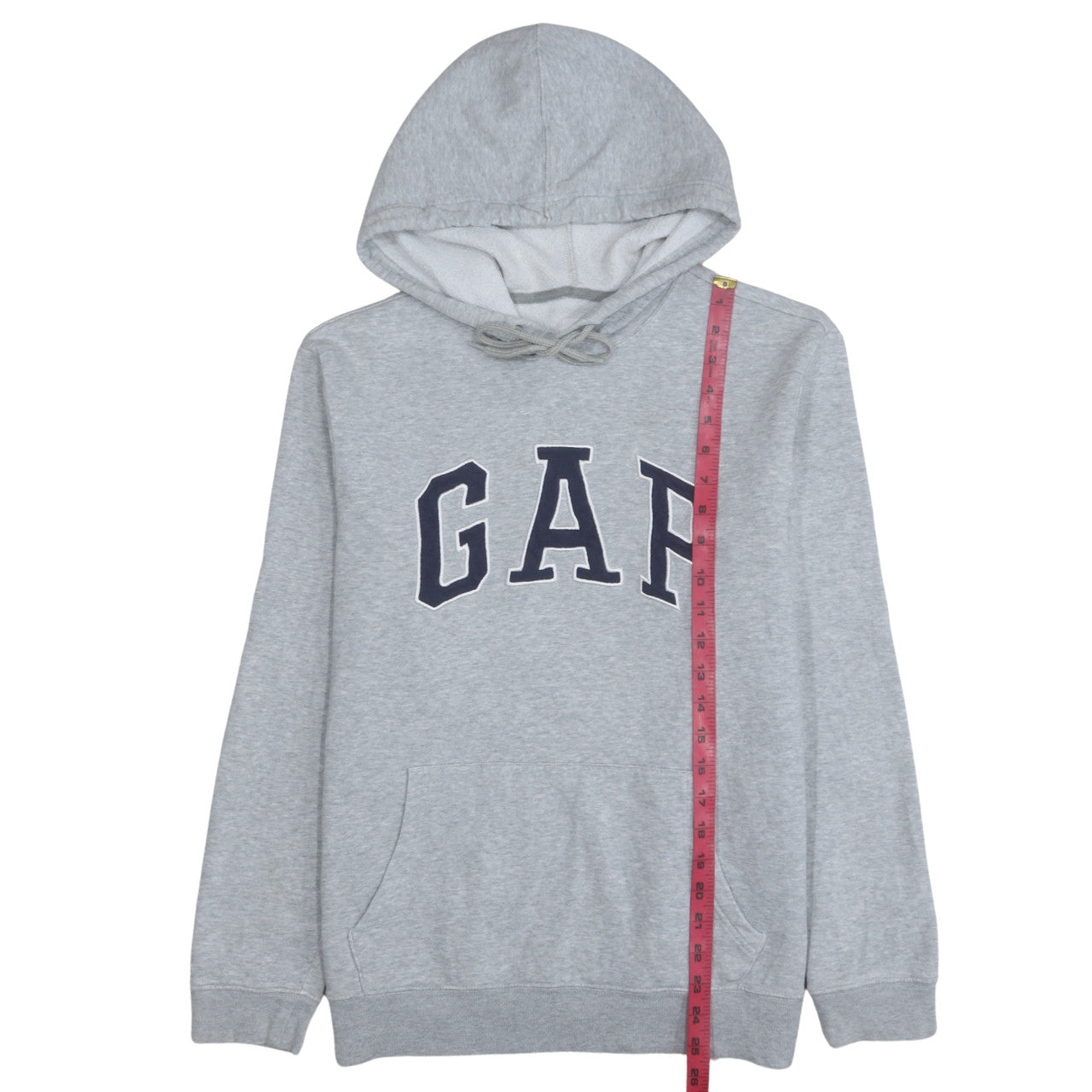 GAP Womens Grey Pullover Hoodie Small Cotton Blend Logo Sweatshirt
