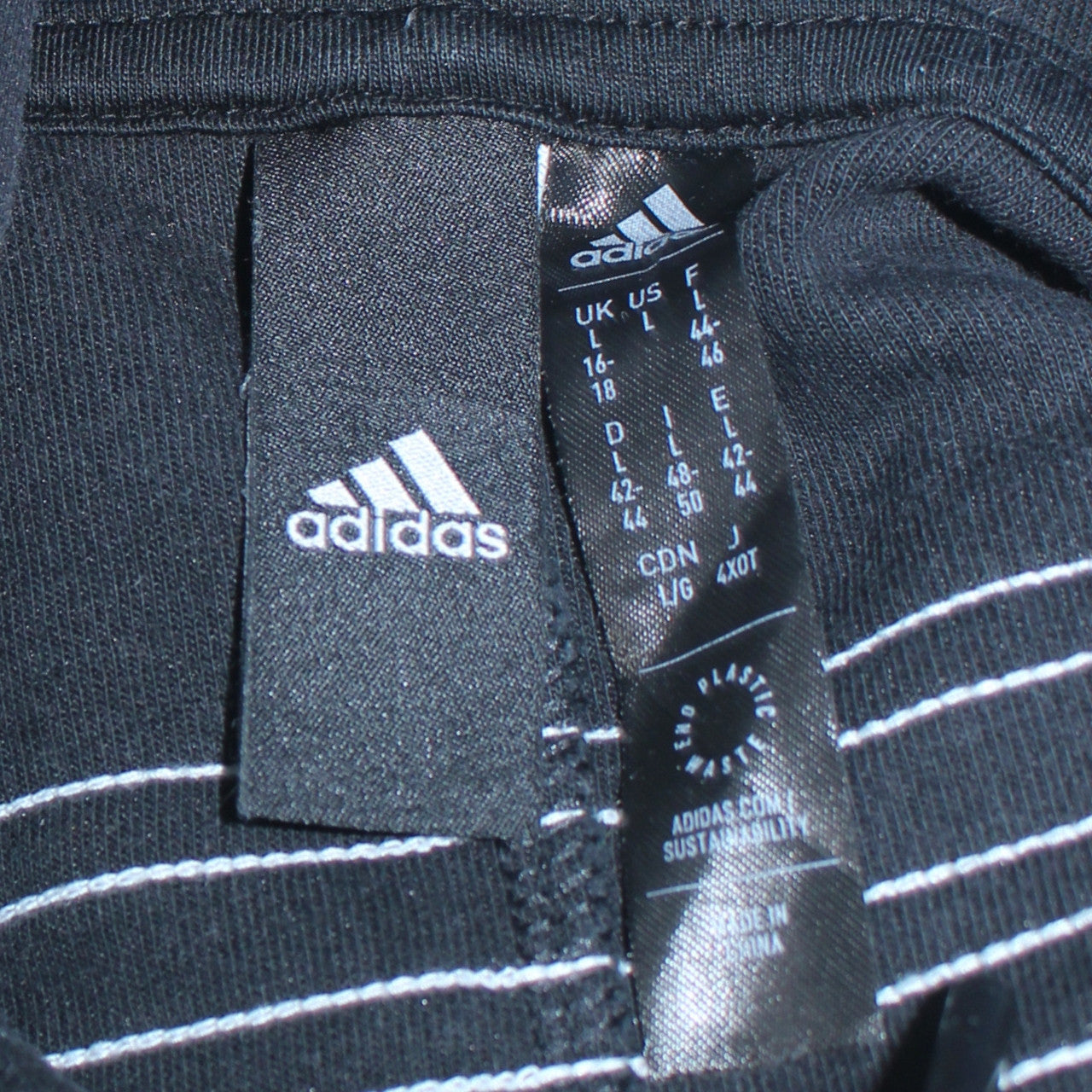 Adidas Women Black L Pullover Hoodie Sweatshirt with Stripes