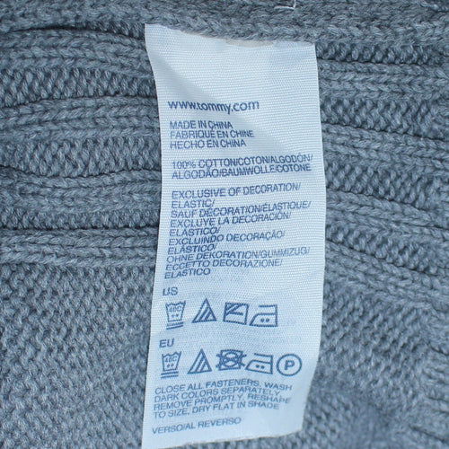 Tommy Hilfiger Men's Grey XL Full Zip Cotton Jumper