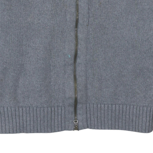 Tommy Hilfiger Men's Grey XL Full Zip Cotton Jumper