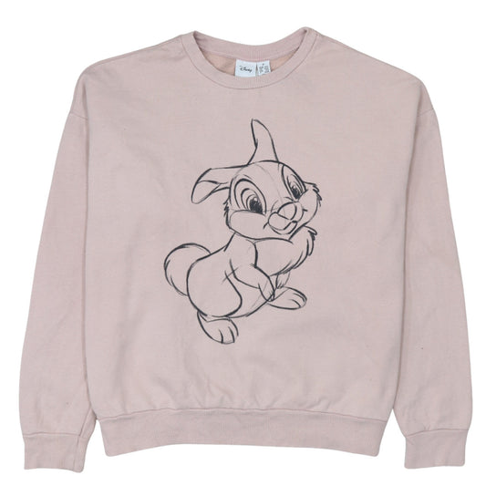 Disney Women Pink Thumper Sweatshirt Medium Bambi Graphic Pullover