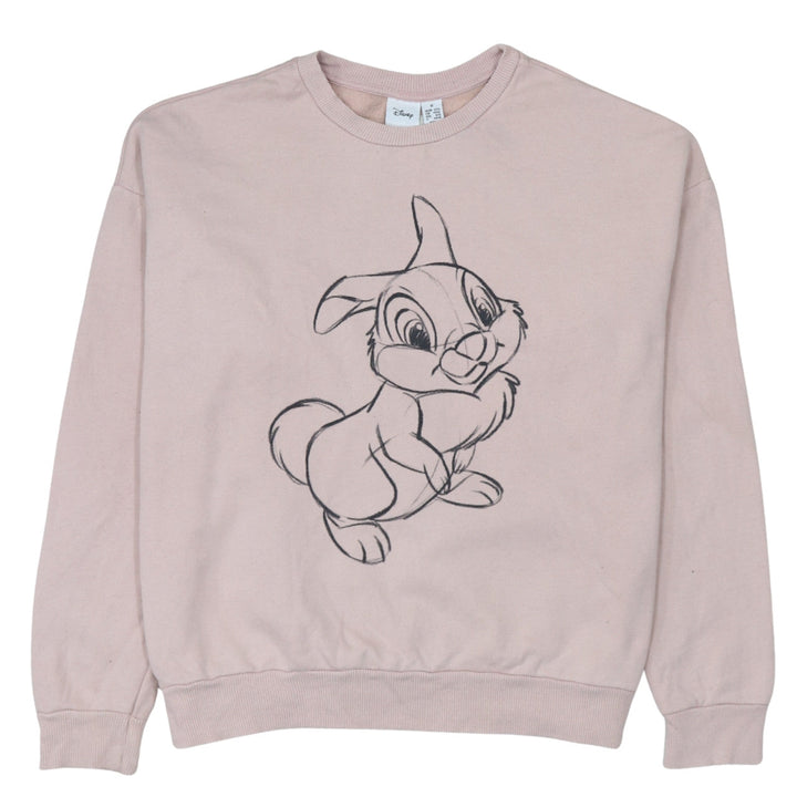 Disney Women Pink Thumper Sweatshirt Medium Bambi Graphic Pullover