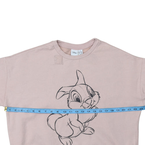 Disney Women Pink Thumper Sweatshirt Medium Bambi Graphic Pullover
