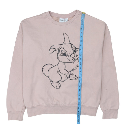 Disney Women Pink Thumper Sweatshirt Medium Bambi Graphic Pullover