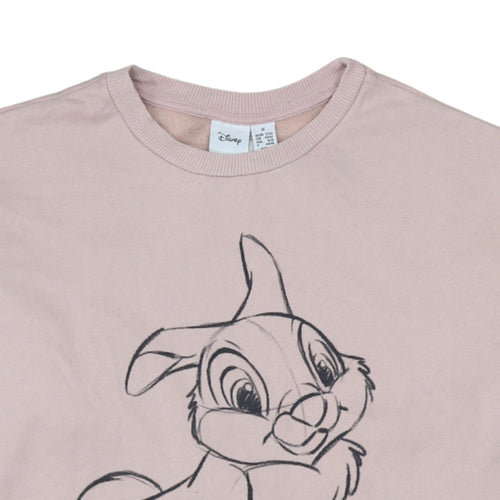 Disney Women Pink Thumper Sweatshirt Medium Bambi Graphic Pullover