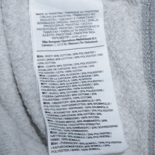 Nike Men's Grey Full Zip Hoodie M Sports Fleece Sweatshirt