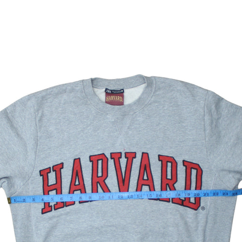 Zara Women Grey Harvard Sweatshirt Small Cotton Relaxed Fit