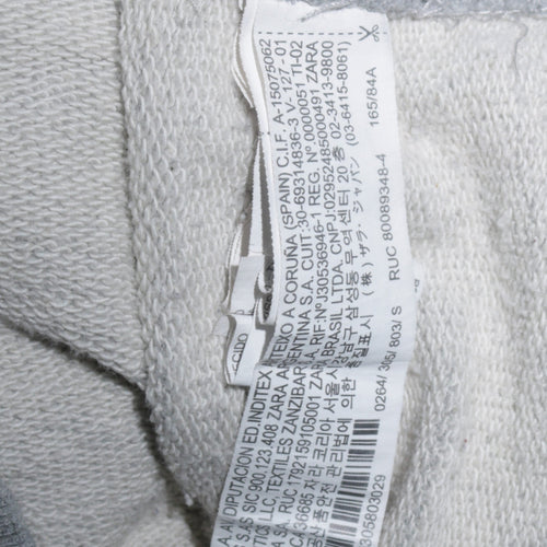 Zara Women Grey Harvard Sweatshirt Small Cotton Relaxed Fit
