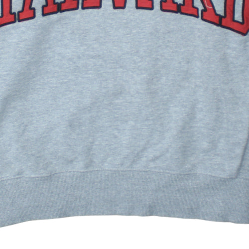 Zara Women Grey Harvard Sweatshirt Small Cotton Relaxed Fit