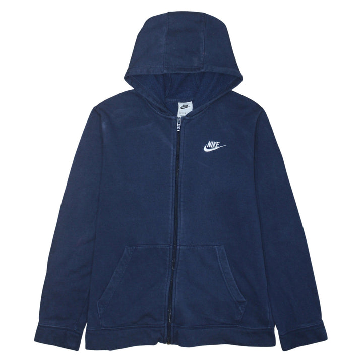 Nike Boys Navy Blue Full Zip Hoodie XL 158-170cm Cotton Blend